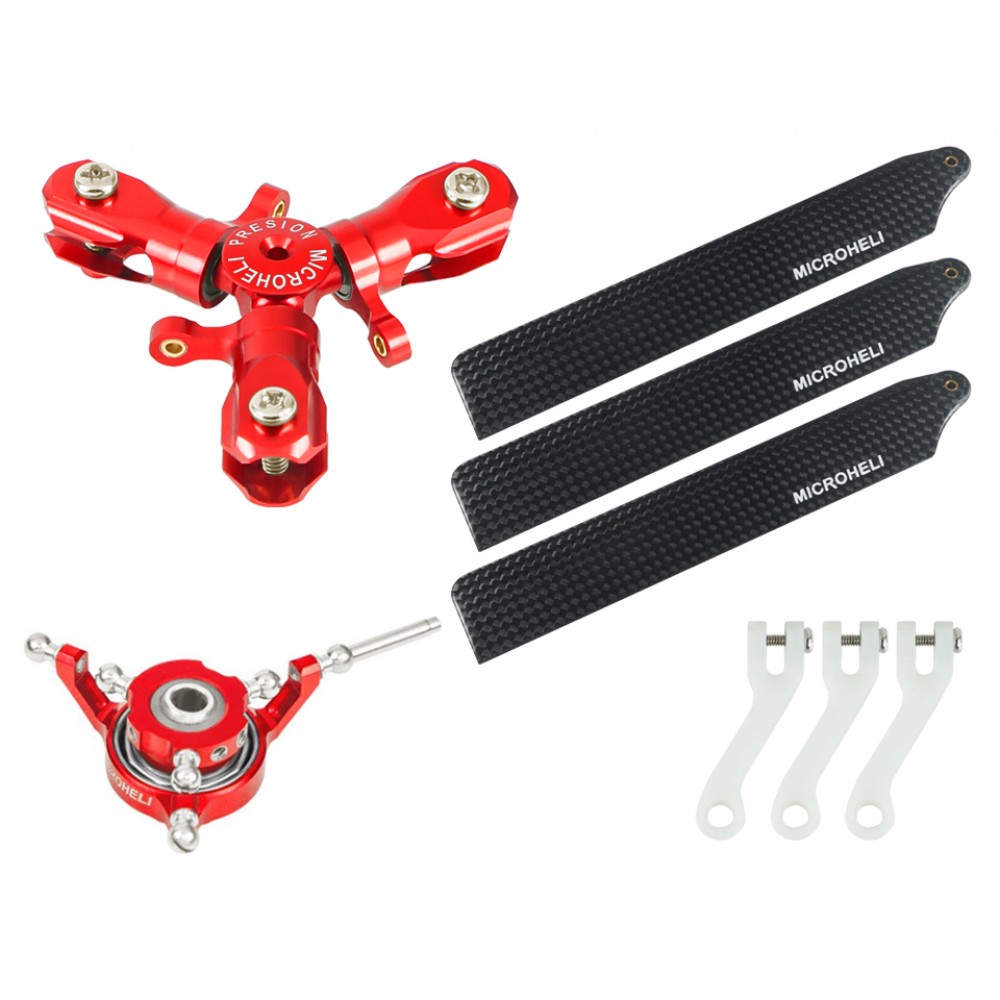 CNC Triple Carbon Fiber Blades Conversion Set (RED) - GOOSKY S1 CNC Triple Carbon Fiber Blades Conversion Set (RED) - GOOSKY S1