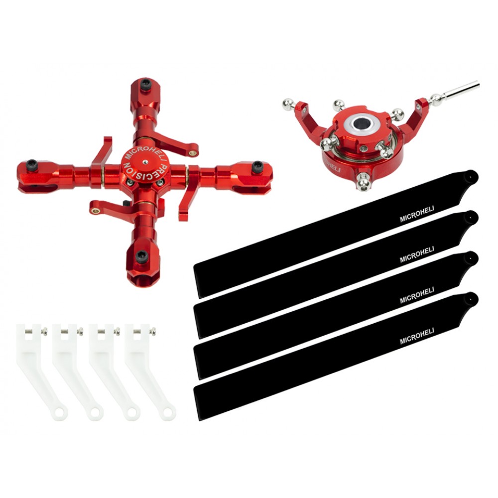 CNC Quad Carbon Plastic Blades Conversion set (RED) - GOOSKY S2 CNC Quad Carbon Plastic Blades Conversion set (RED) - GOOSKY S2