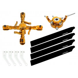 CNC Quad Carbon Plastic Blades Conversion set (GOLD) - GOOSKY S2 CNC Quad Carbon Plastic Blades Conversion set (GOLD) - GOOSKY S2