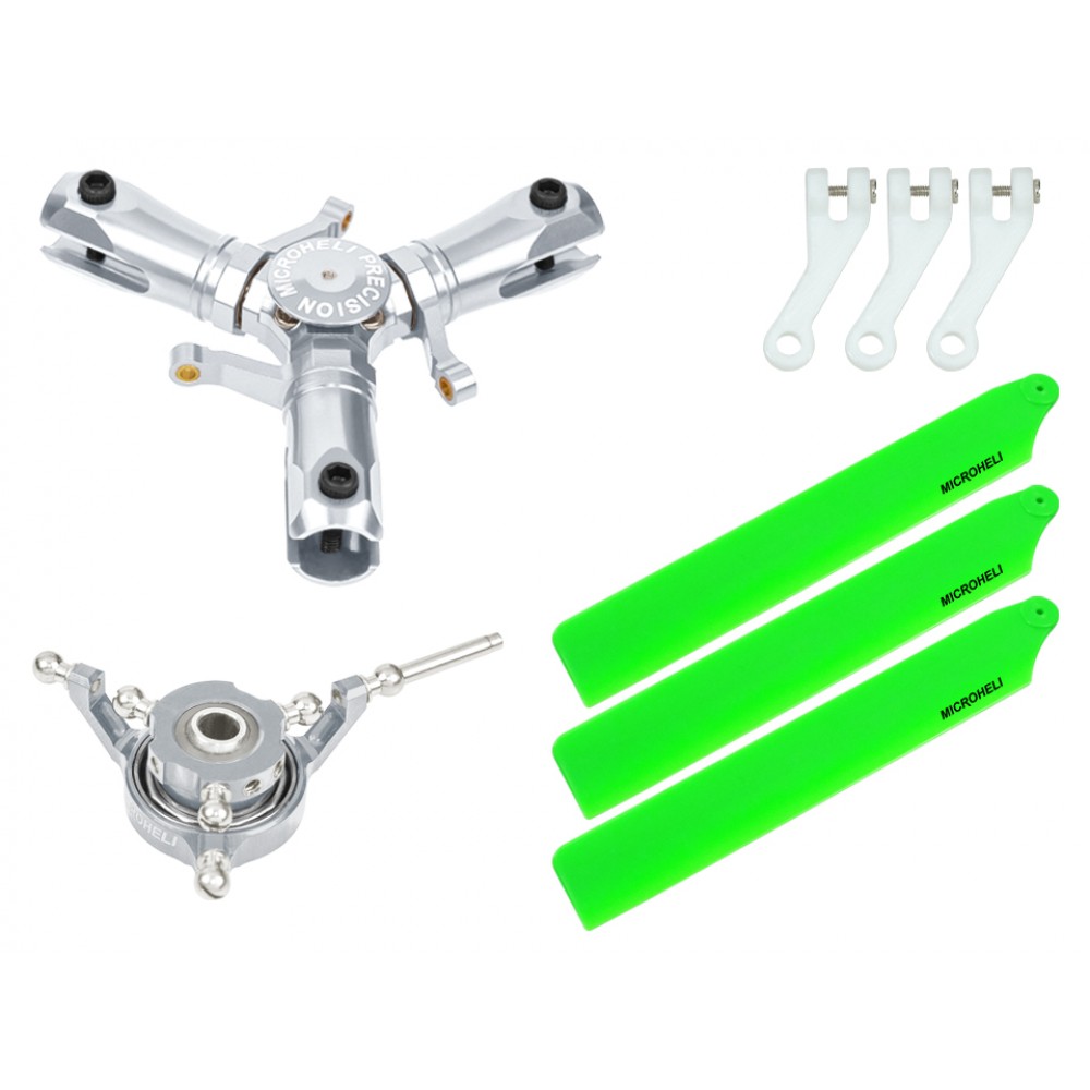 CNC Triple Green Plastic Blades Conversion set - OMP HOBBY M1 / EVO CNC Triple Green Plastic Blades Conversion set - OMP HOBBY M1 / EVO