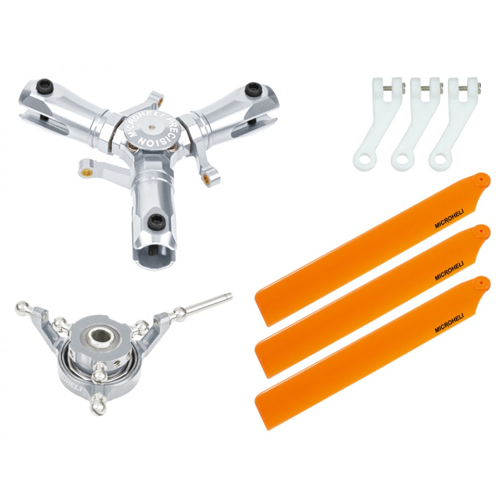 CNC Triple Orange Plastic Blades Conversion set - OMP HOBBY M1 / EVO CNC Triple Orange Plastic Blades Conversion set - OMP HOBBY M1 / EVO