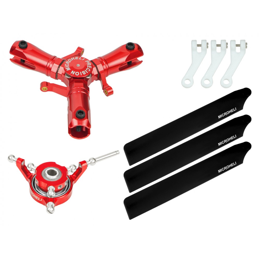 CNC Triple Carbon Plastic Blades Conversion Set (RED) - OMP HOBBY M1