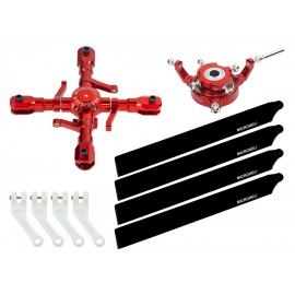 CNC Quad Carbon Plastic Blades Conversion set (RED) - OMP Hobby M2 V1/V2/EXP CNC Quad Carbon Plastic Blades Conversion set (RED) - OMP Hobby M2 V1/V2/EXP