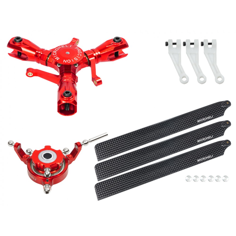 CNC Triple Carbon Fiber Blades Conversion Set (RED)- OMP Hobby M2 V1/V2/EXP CNC Triple Carbon Fiber Blades Conversion Set (RED)- OMP Hobby M2 V1/V2/EXP