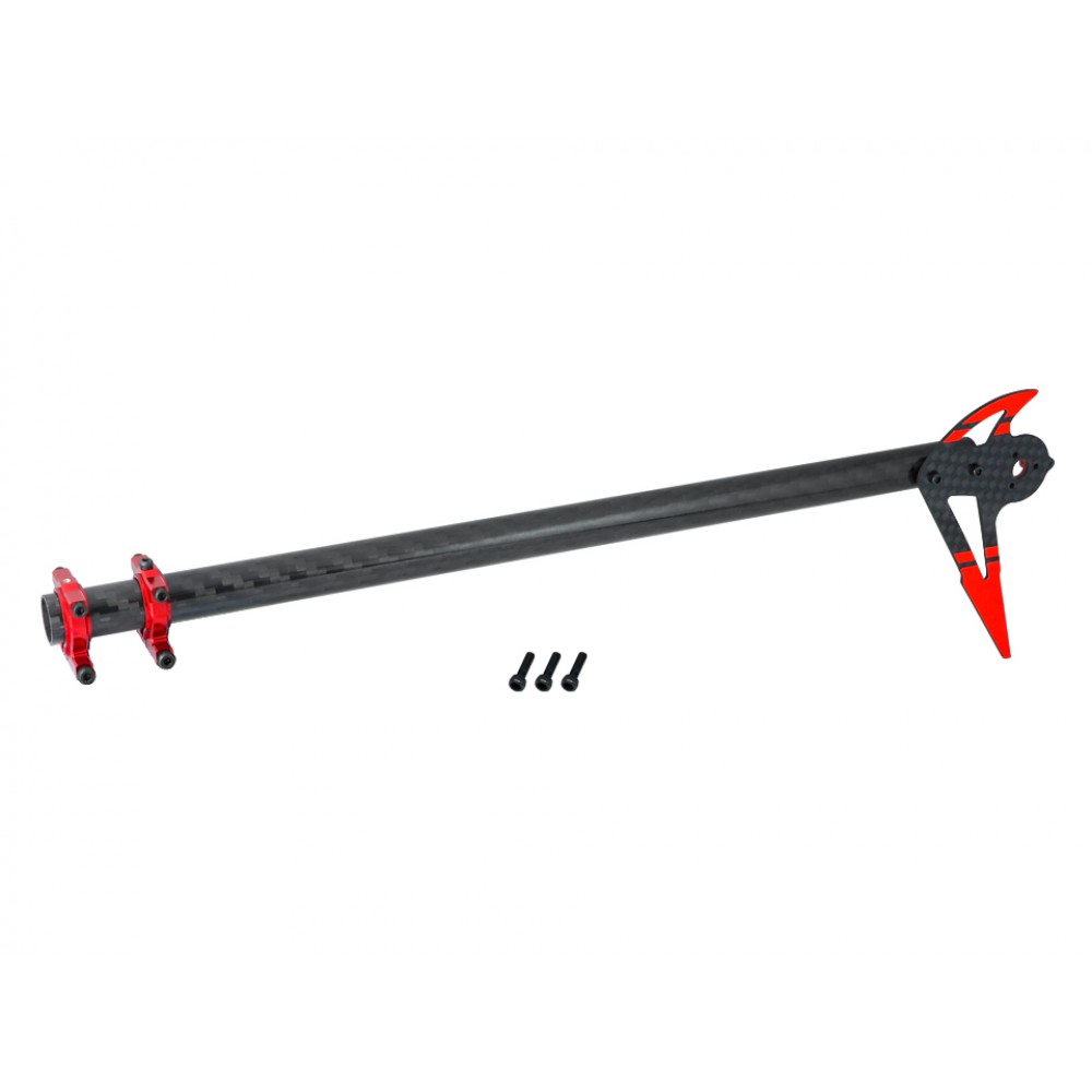 Tail Motor Mount w/ Round Carbon Fiber Boom Conversion Set (RED) - OMP Hobby M2 V2/EXP Tail Motor Mount w/ Round Carbon Fiber Boom Conversion Set (RED) - OMP Hobby M2 V2/EXP