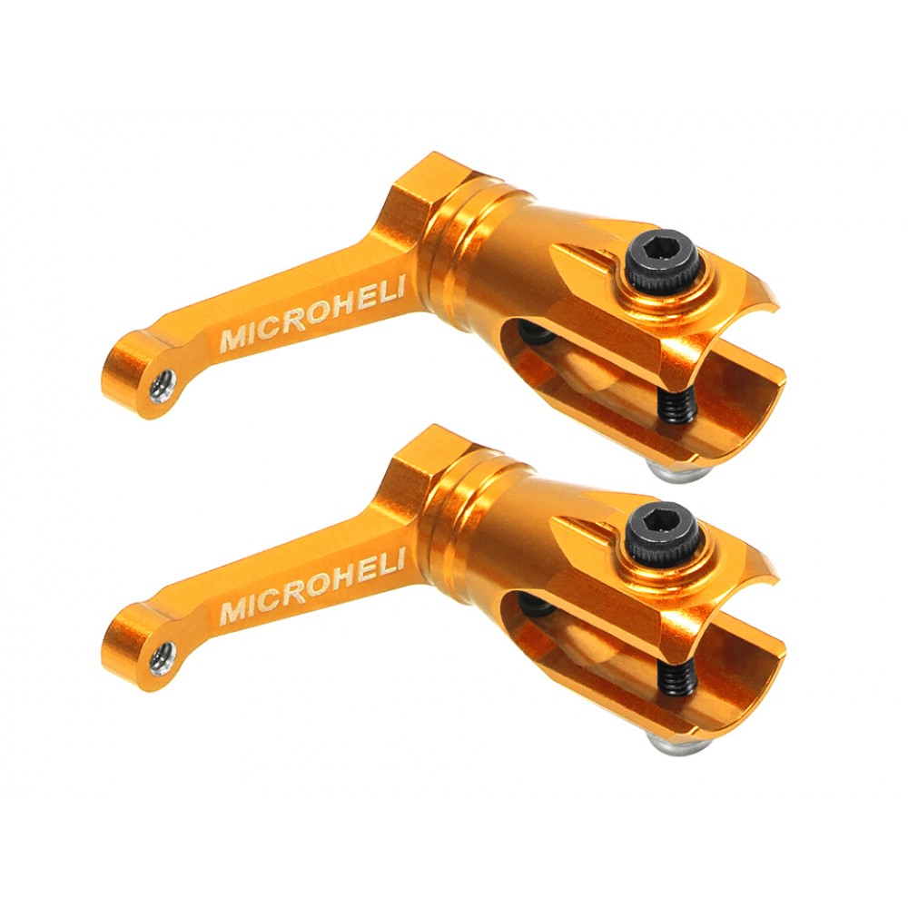 Aluminum Main Blade Grip w/ Thrust Bearing (GOLD) - OMP Hobby M2 V1/V2/EXP/EVO