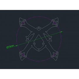 Osolar 70 Quad Tiny Frame for Brushless Motor 0603 0703 0803 1103 Prop 40mm Osolar 70 Quad Tiny Frame for Brushless Motor 0603 0703 0803 1103 Prop 40mm