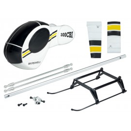 Airbrush Fiberglass Hughes 300 Scale w/ Landing Gear - BLADE 200 SRX