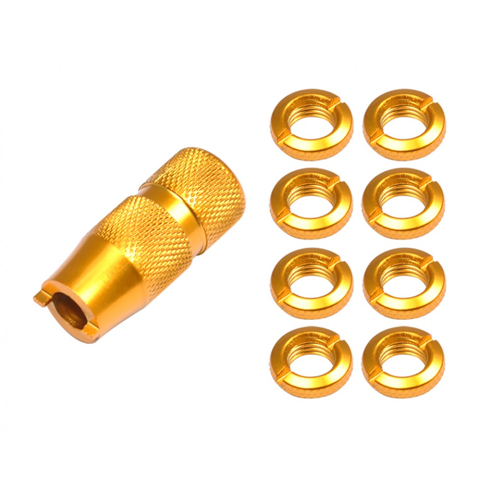 Aluminum Transmitter Switch Nuts (GOLD) for Spektrum DX Series