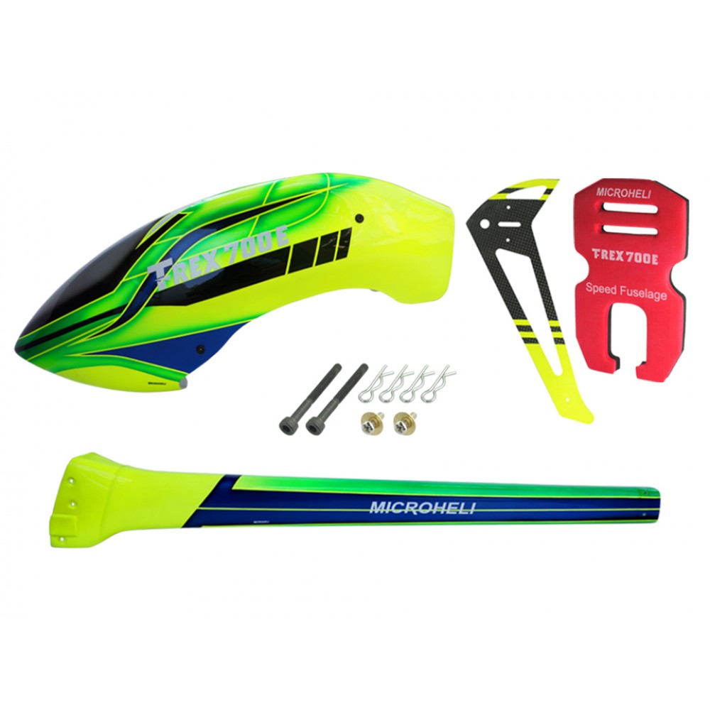Airbrush Fiberglass Green Air Fuselage set - T-REX 700E / L Airbrush Fiberglass Green Air Fuselage set - T-REX 700E / L