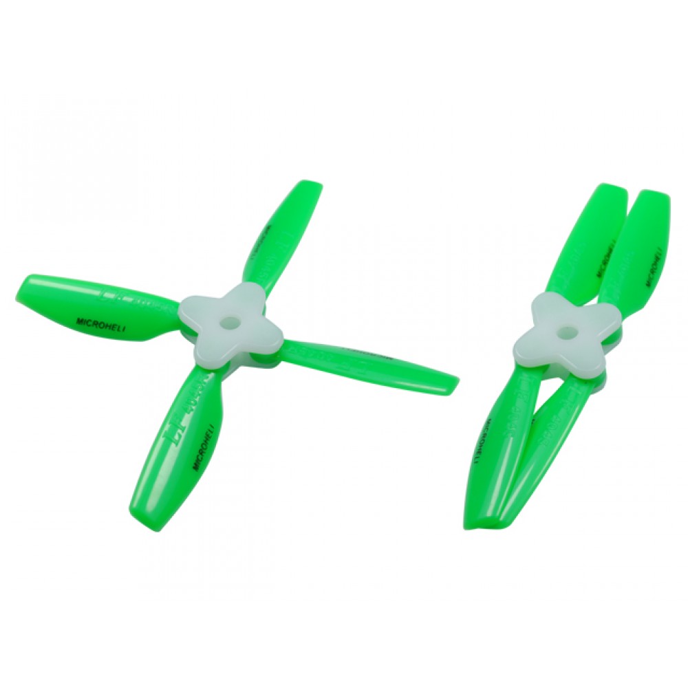Plastic Folding 4-Blade Propeller 4045 CW/CCW w/Bracket (GREEN)