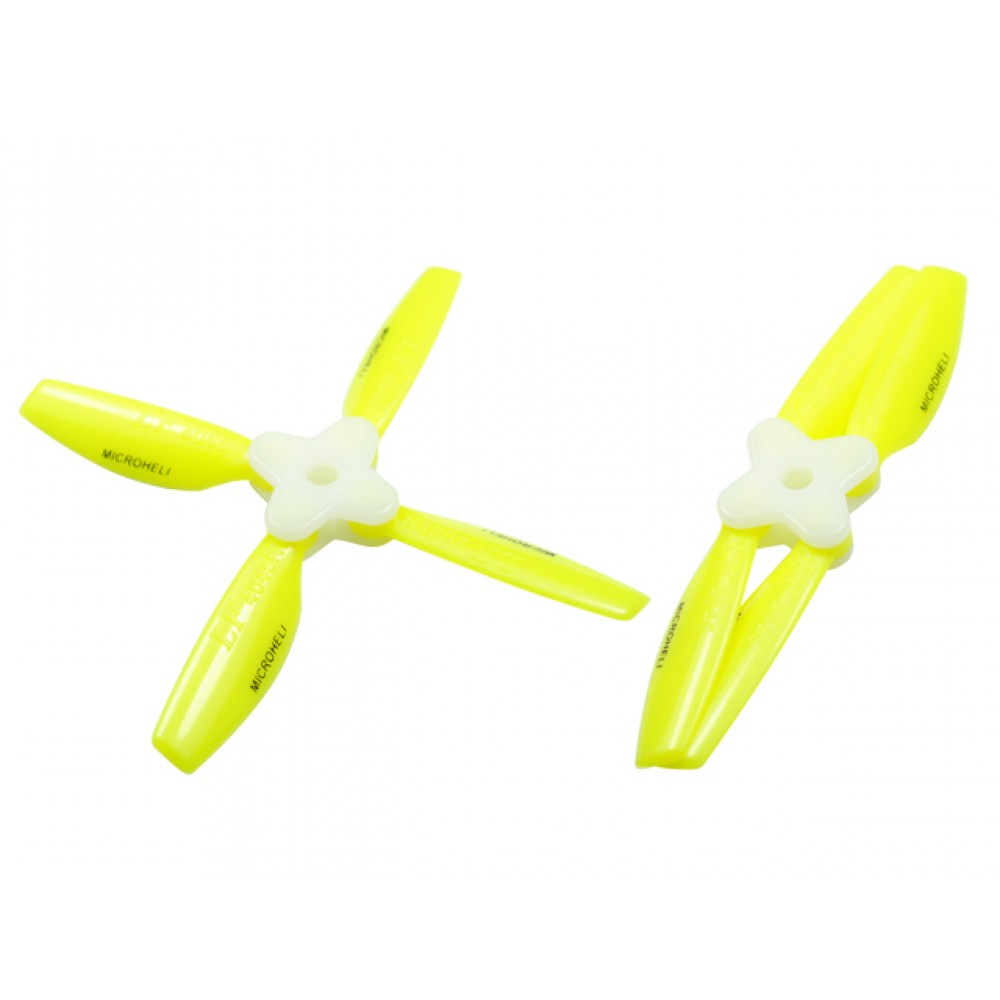 Plastic Folding 4-Blade Propeller 4045 CW/CCW w/Bracket (YELLOW)