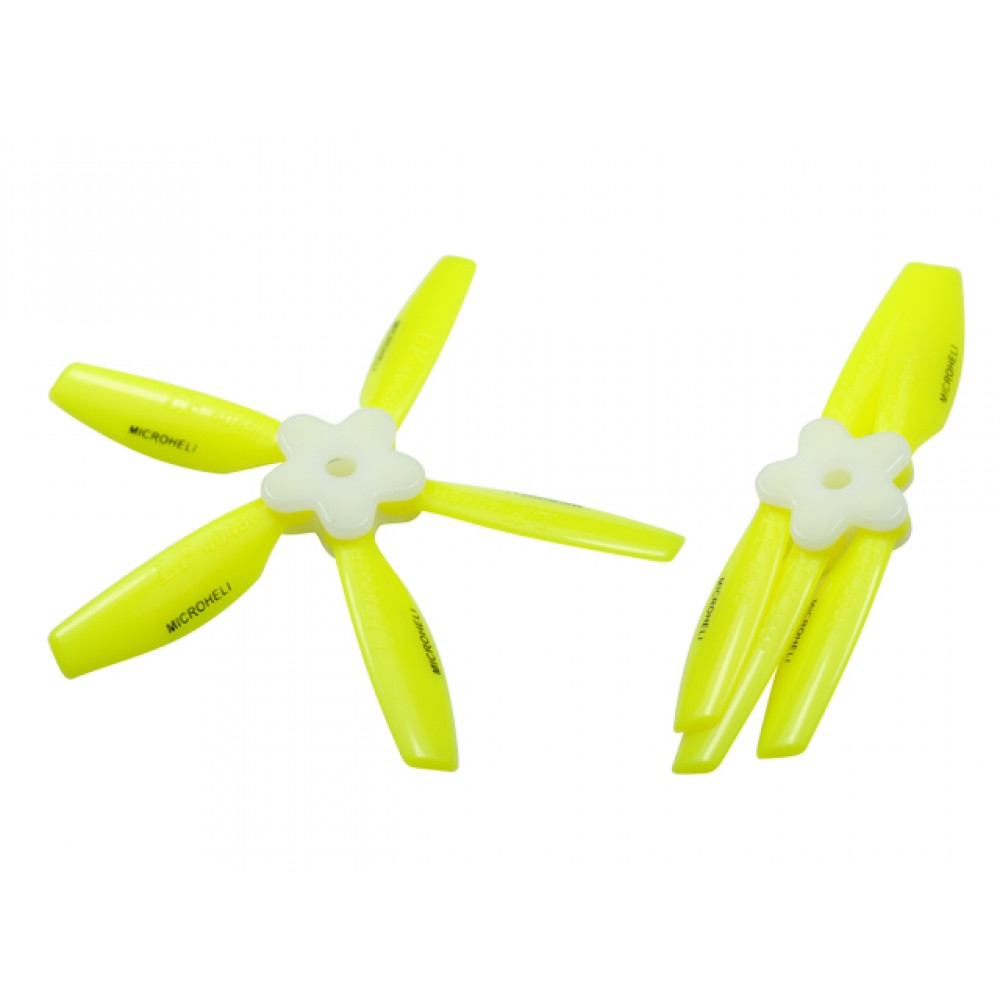 Plastic Folding 5-Blade Propeller 4045 CW/CCW w/Bracket (YELLOW)