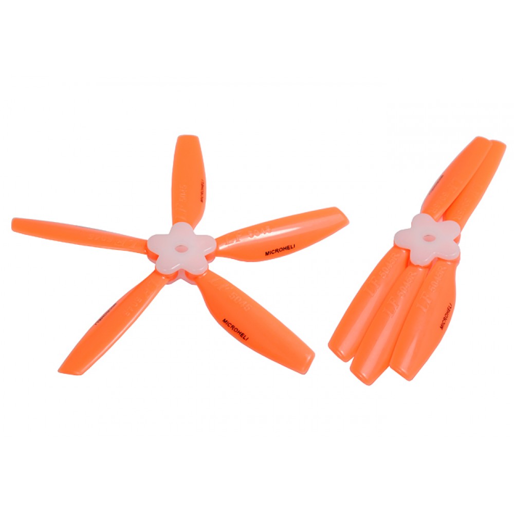 Plastic Folding 5-Blade Propeller 5045 CW/CCW w/Bracket (ORANGE)