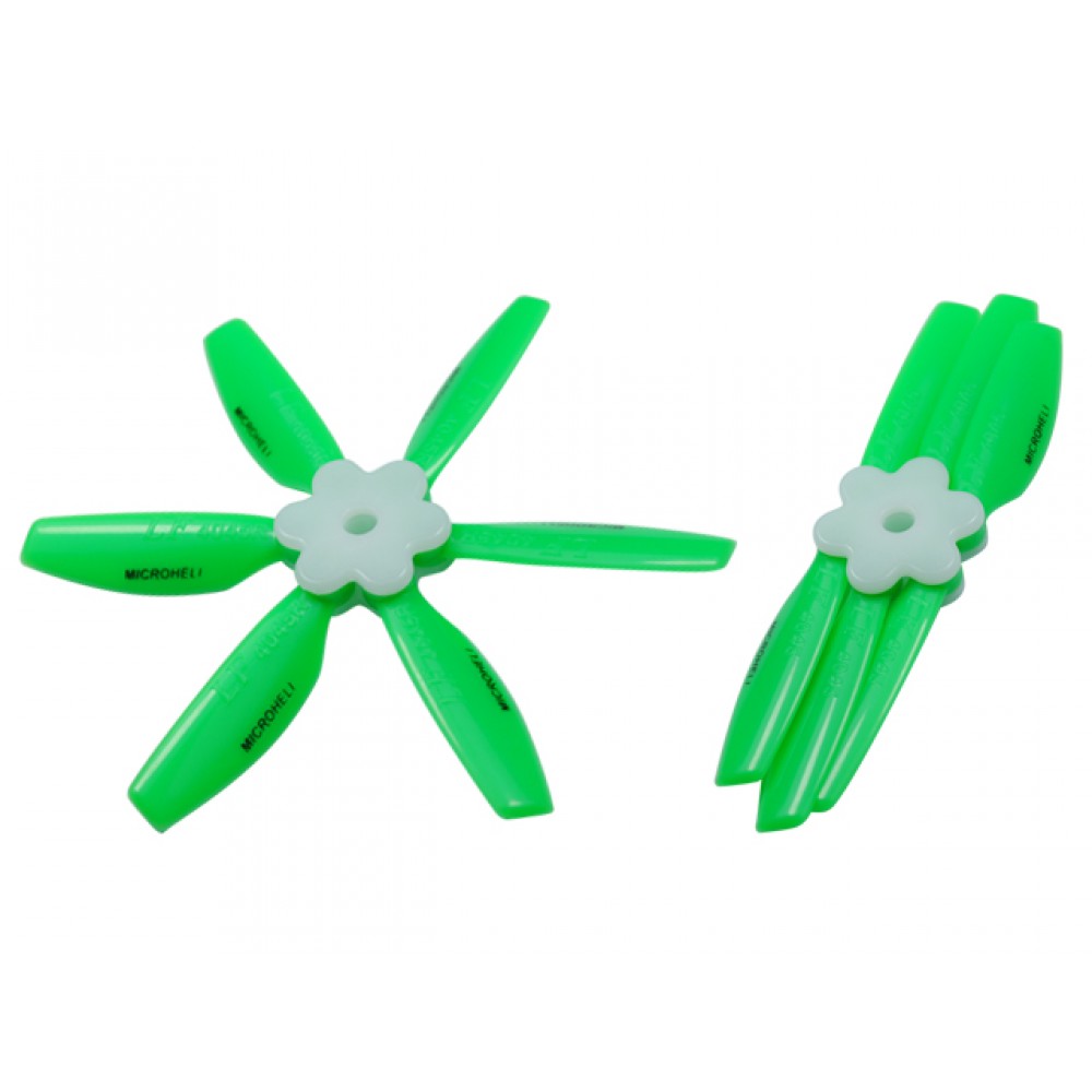 Plastic Folding 6-Blade Propeller 4045 CW/CCW w/Bracket (GREEN)