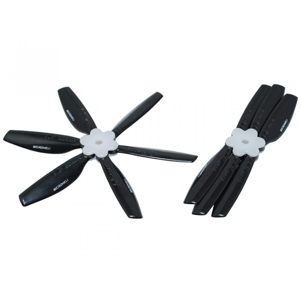 Plastic Folding 6-Blade Propeller 5045 CW/CCW w/Bracket (BLACK)