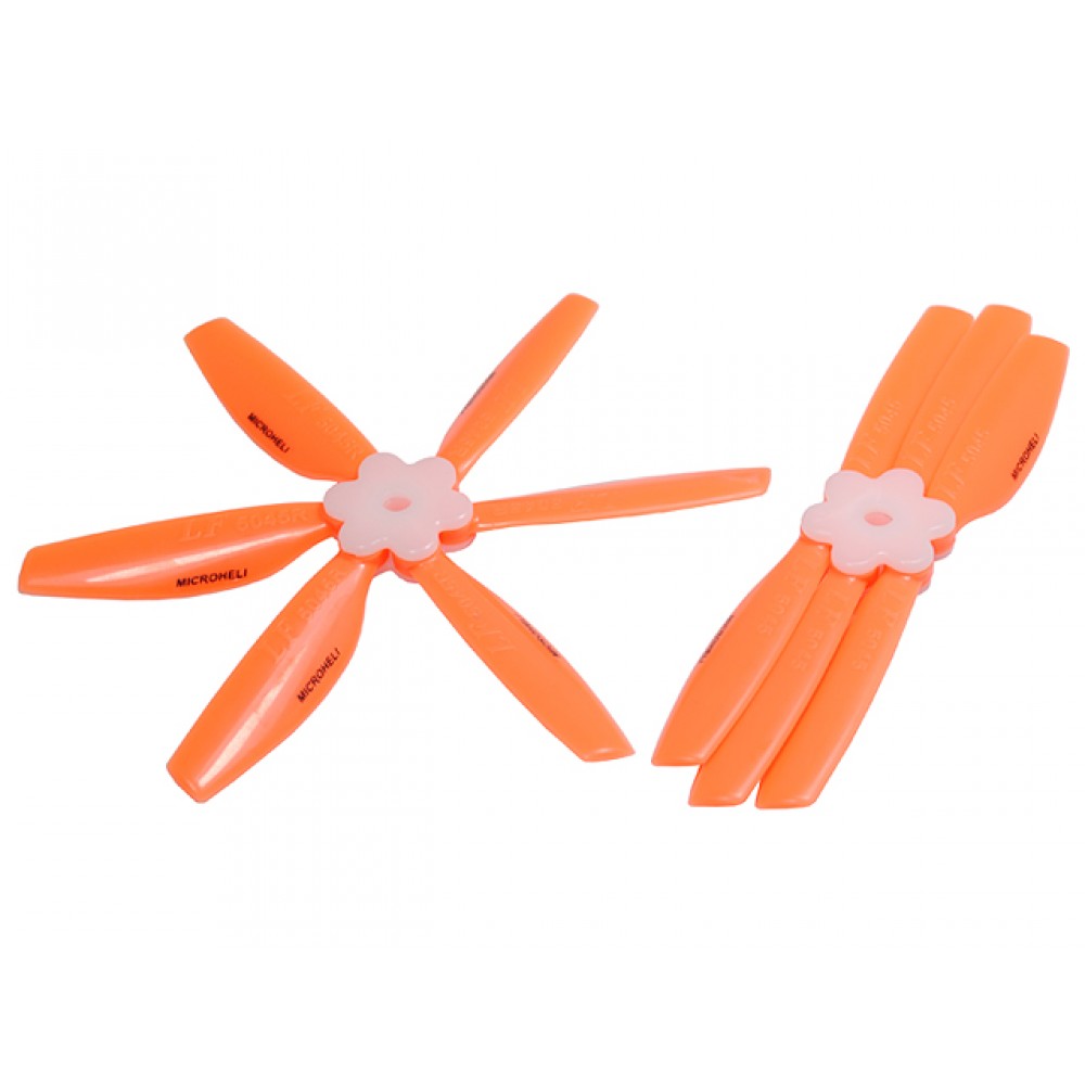 Plastic Folding 6-Blade Propeller 5045 CW/CCW w/Bracket (ORANGE)