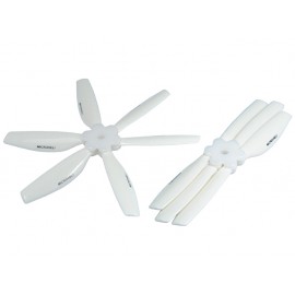 Plastic Folding 6-Blade Propeller 5045 CW/CCW w/Bracket (WHITE)