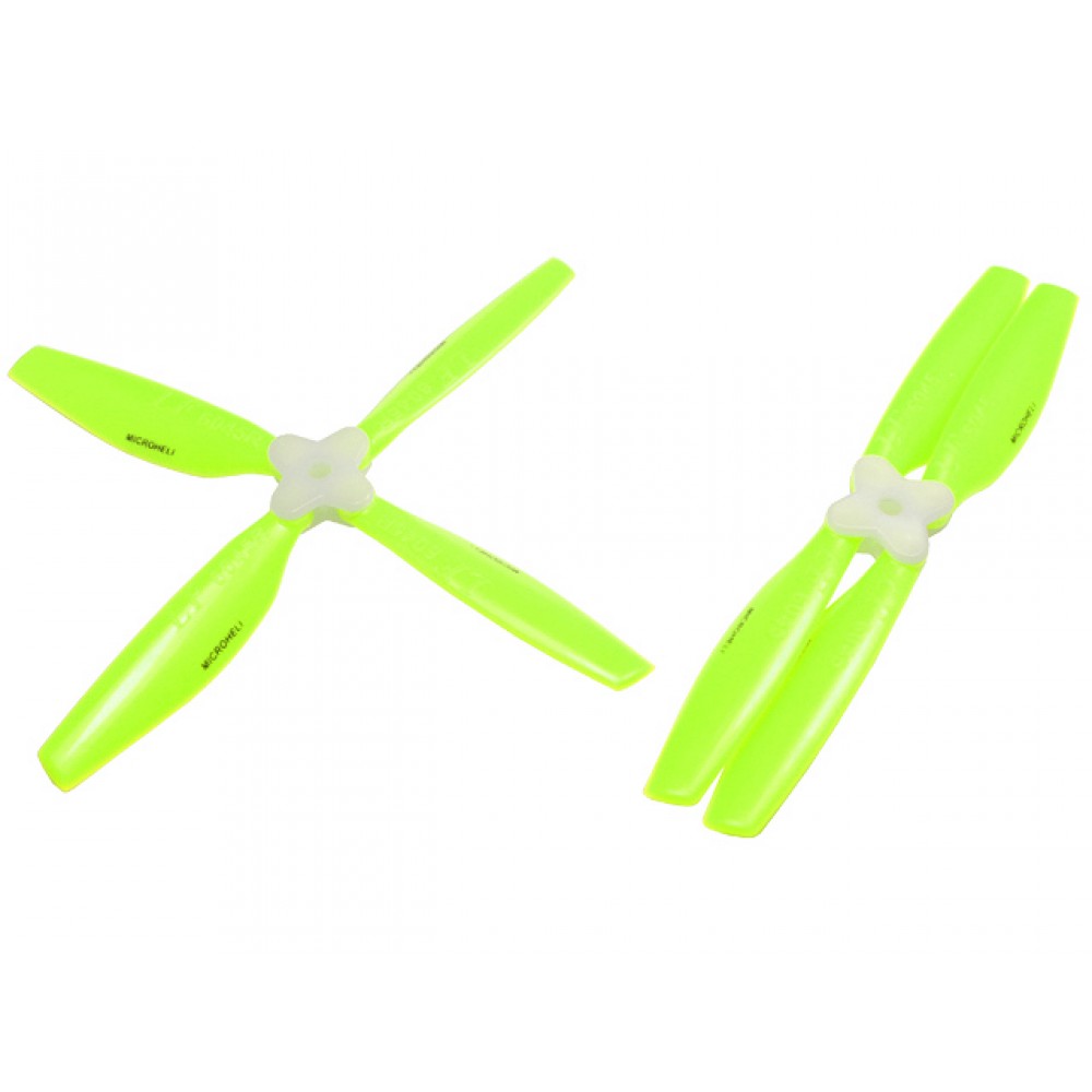 Plastic Folding 4-Blade Propeller 6045 CW/CCW w/Bracket (YELLOW)