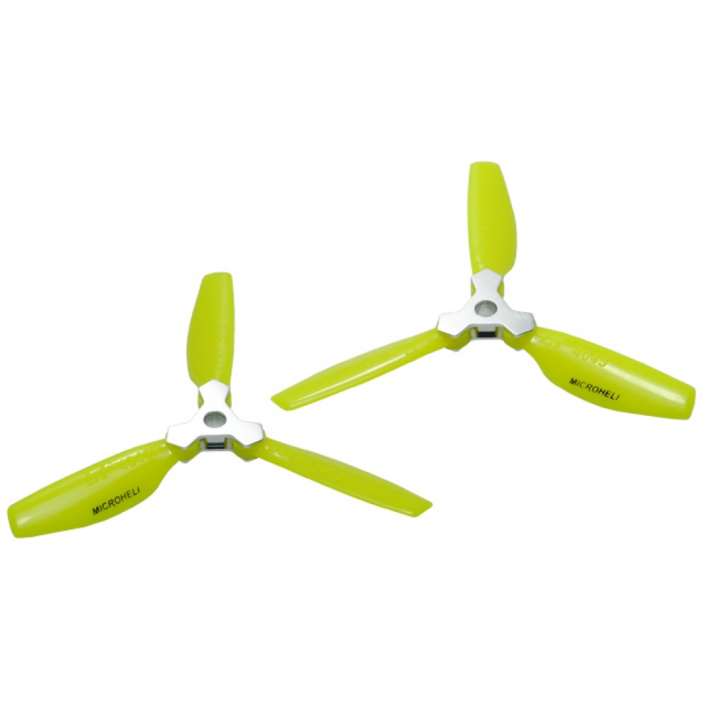 Plastic Folding 3-Blade Propeller 4045 CW/CCW w/Aluminum Bracket (YELLOW)