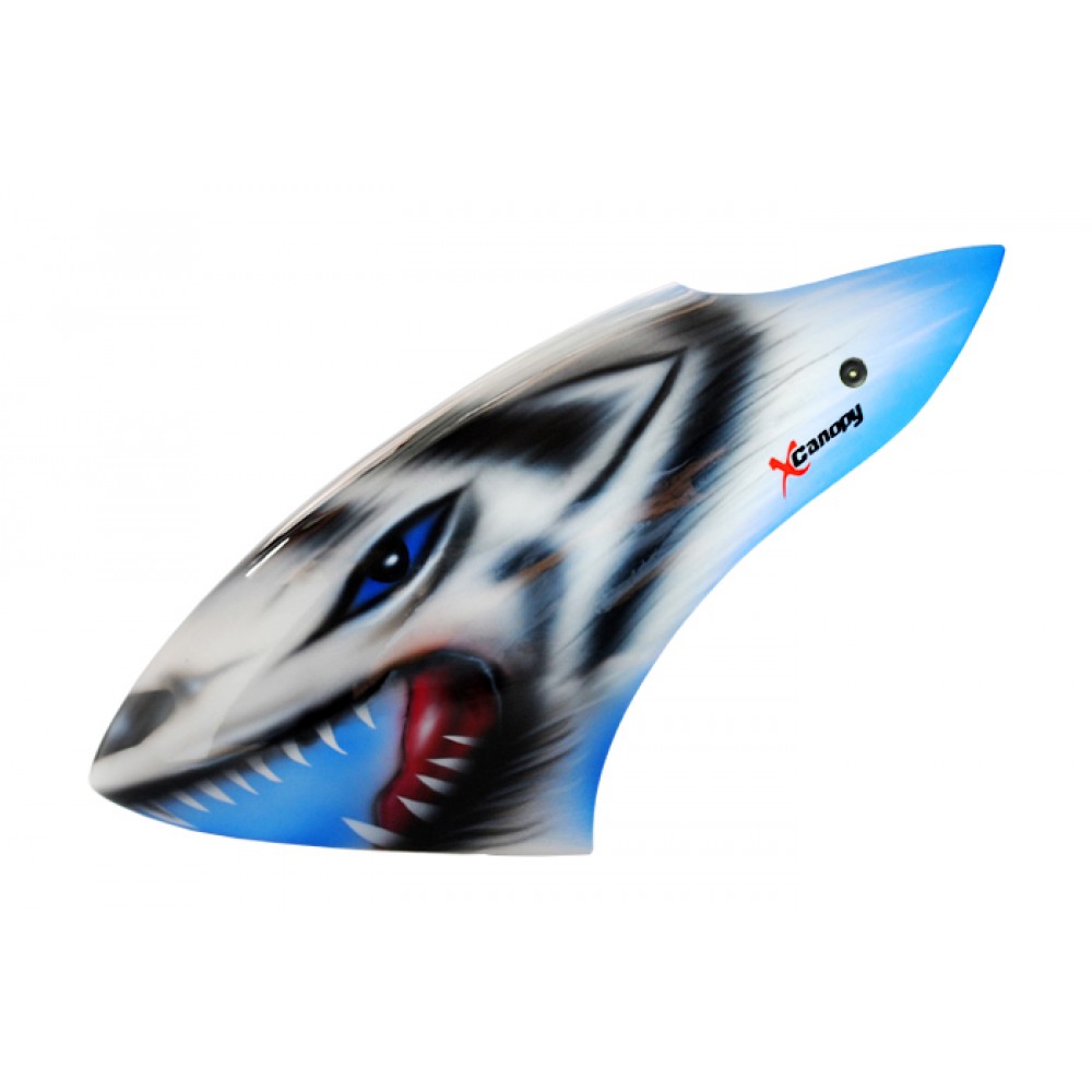 XCanopy Airbrush Fiberglass Snow Wolf Canopy - TREX 450 PLUS XCanopy Airbrush Fiberglass Snow Wolf Canopy - TREX 450 PLUS