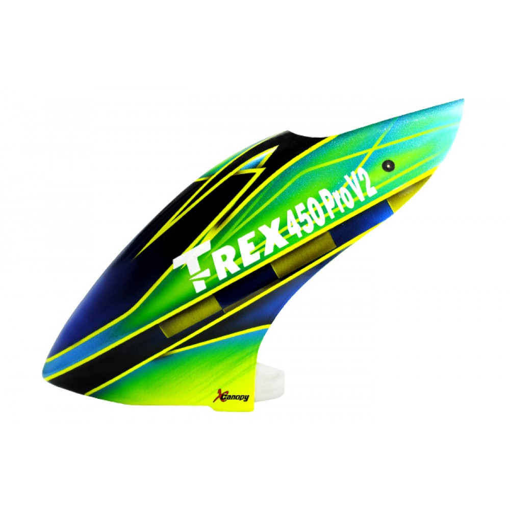 XCanopy Airbrush Fiberglass Green Racing Canopy - TREX 450 PRO V2 XCanopy Airbrush Fiberglass Green Racing Canopy - TREX 450 PRO V2