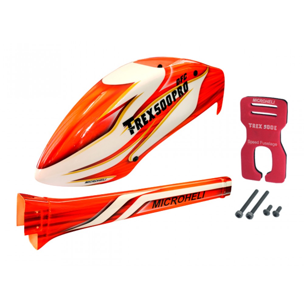 Airbrush Fiberglass Sun Fire Fuselage set - T-REX 500E PRO/PRO DFC Airbrush Fiberglass Sun Fire Fuselage set - T-REX 500E PRO/PRO DFC
