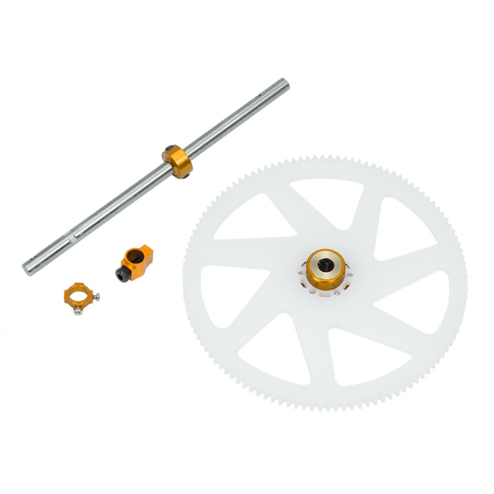 Titanium Main Shaft/CNC Delrin Main Gear/Auto-Rotation Hub Set (GOLD) - WLTOYS V950 Titanium Main Shaft/CNC Delrin Main Gear/Auto-Rotation Hub Set (GOLD) - WLTOYS V950